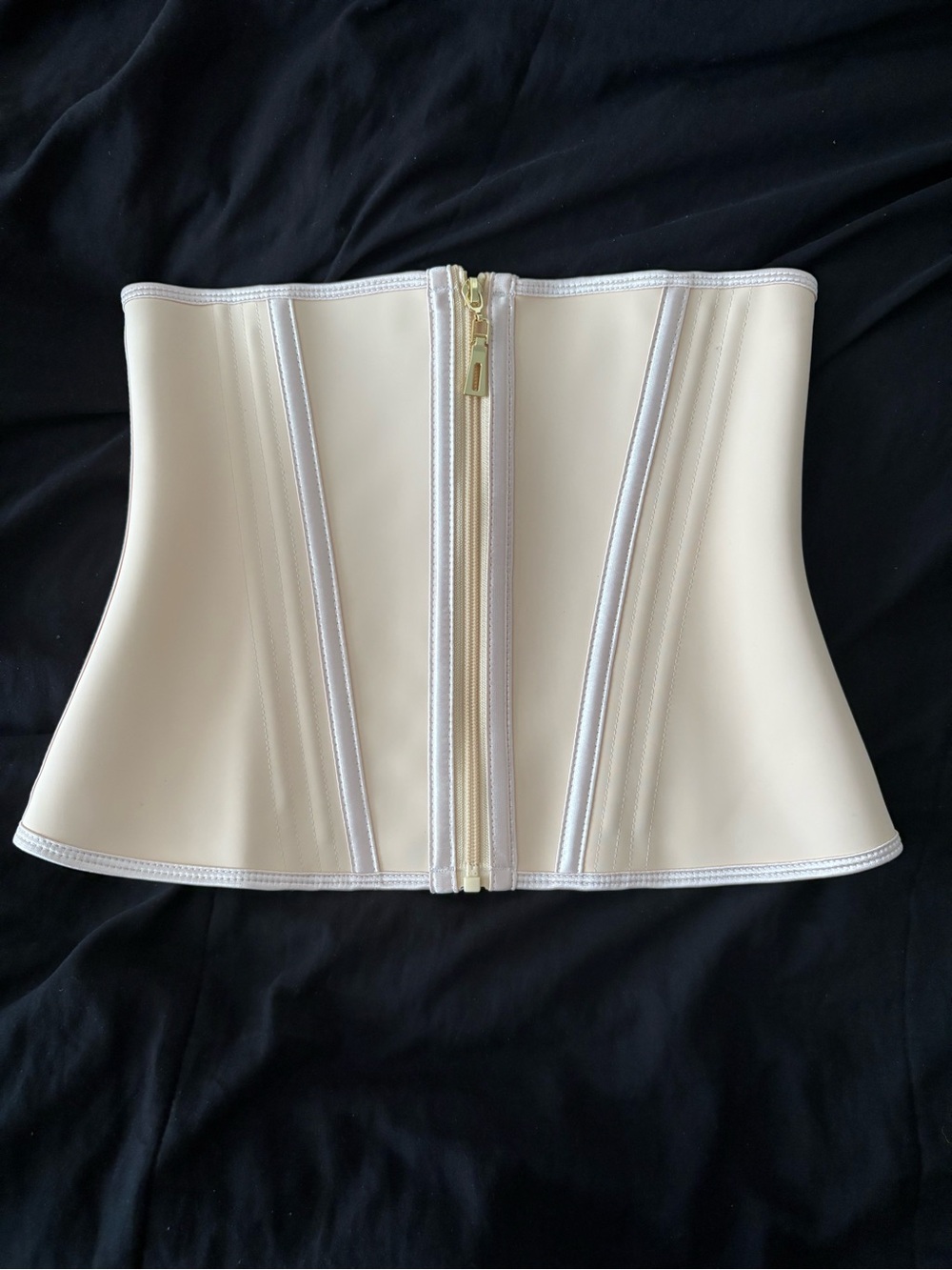 13-Bone Latex Waist Trainer with Hooks & Zipper - Beige - Small - Picture 1 of 6